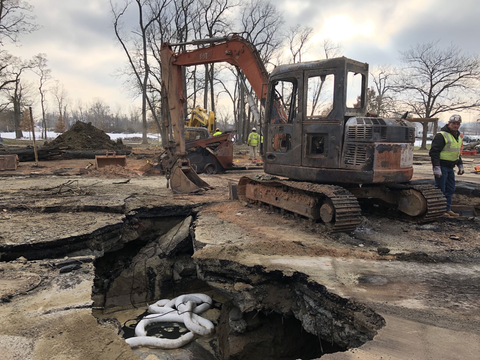 Gas line explosion aftermath